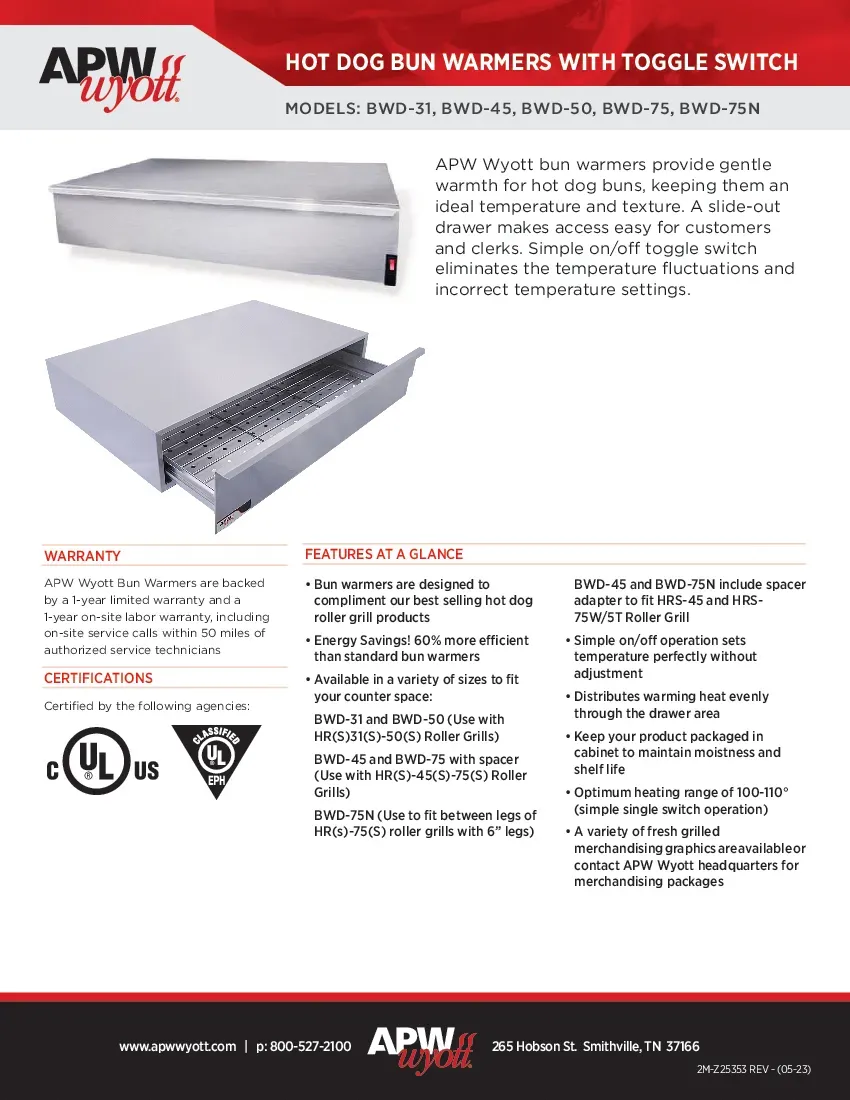 apw-wyott-bwd-45-hot-dog-bun-roll-warmer-23-75-w-30-5-d-specsheet-2607262mihd1.pdf