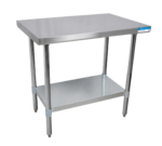 BK Resources , VTT-1836, Work Table,  36" - 38", Stainless Steel Top